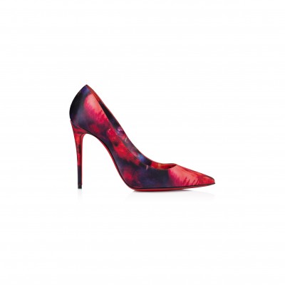 CHRISTIAN LOUBOUTINCHRISTIAN KATE 100 MM PUMPS-ROSES PRINTED CREPE SATIN-MULTICOLOR-WOMEN 1250085J646